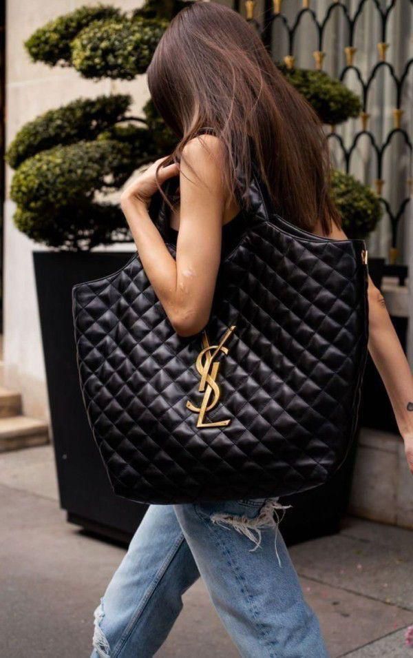 SAINT LAURENT YSL ICARE MAXI SHOPPING BAG QUILTED LAMBSKIN