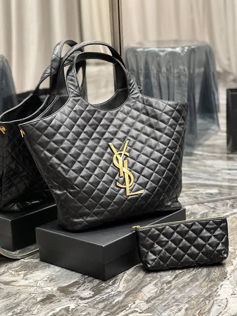 SAINT LAURENT YSL ICARE MAXI SHOPPING BAG QUILTED LAMBSKIN