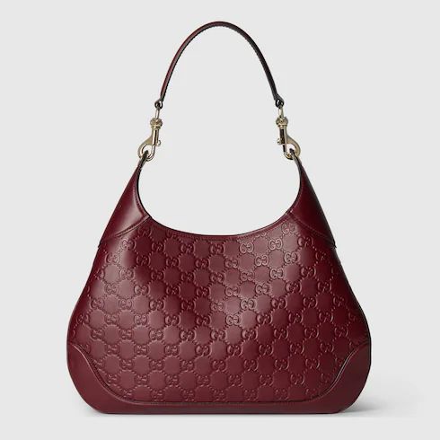 GUCCI B MEDIUM HOBO EMBOSSED TOTE BAG
