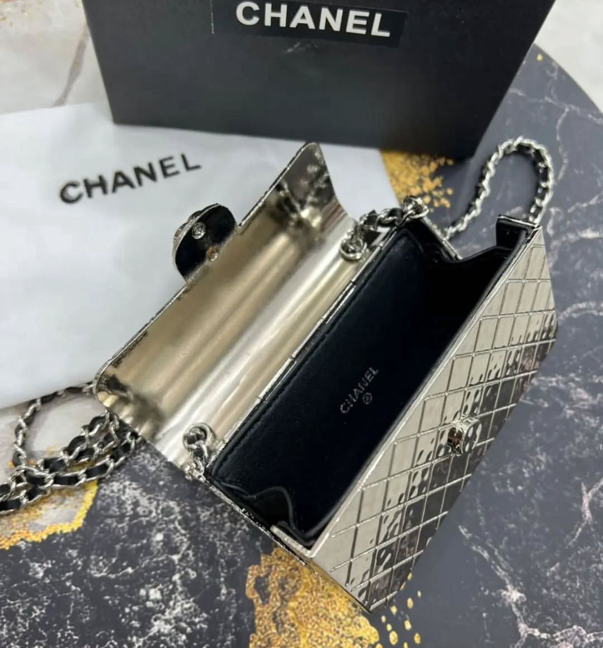 CHANEL METAL MINI SLING BAG