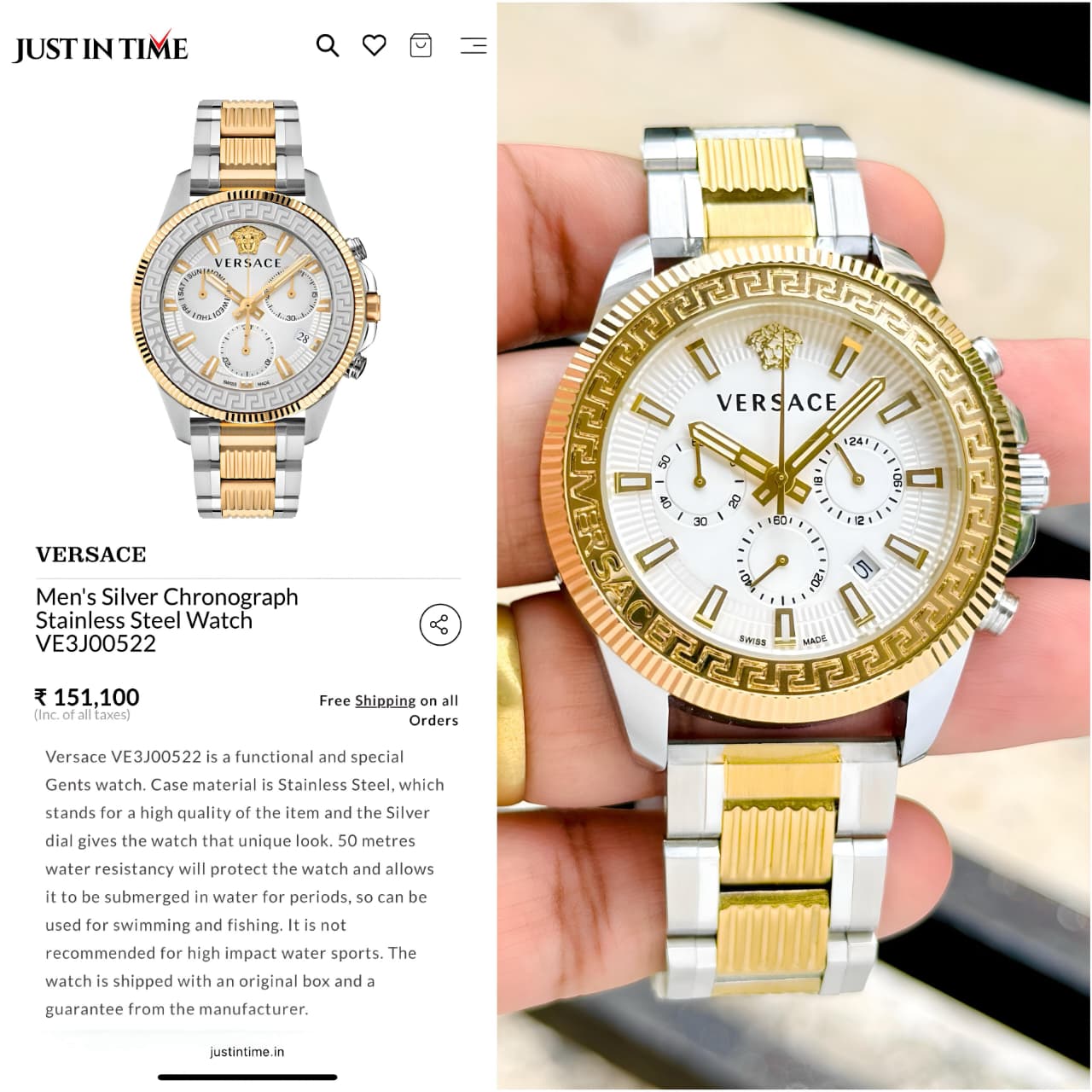 Versace Premius Greca Action Original Model Series Now Available