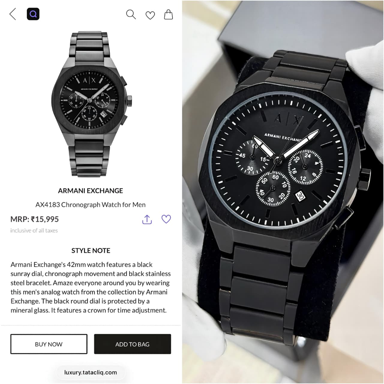 Armani Exchange Premium Rafael Collection Original Model Series Now Available