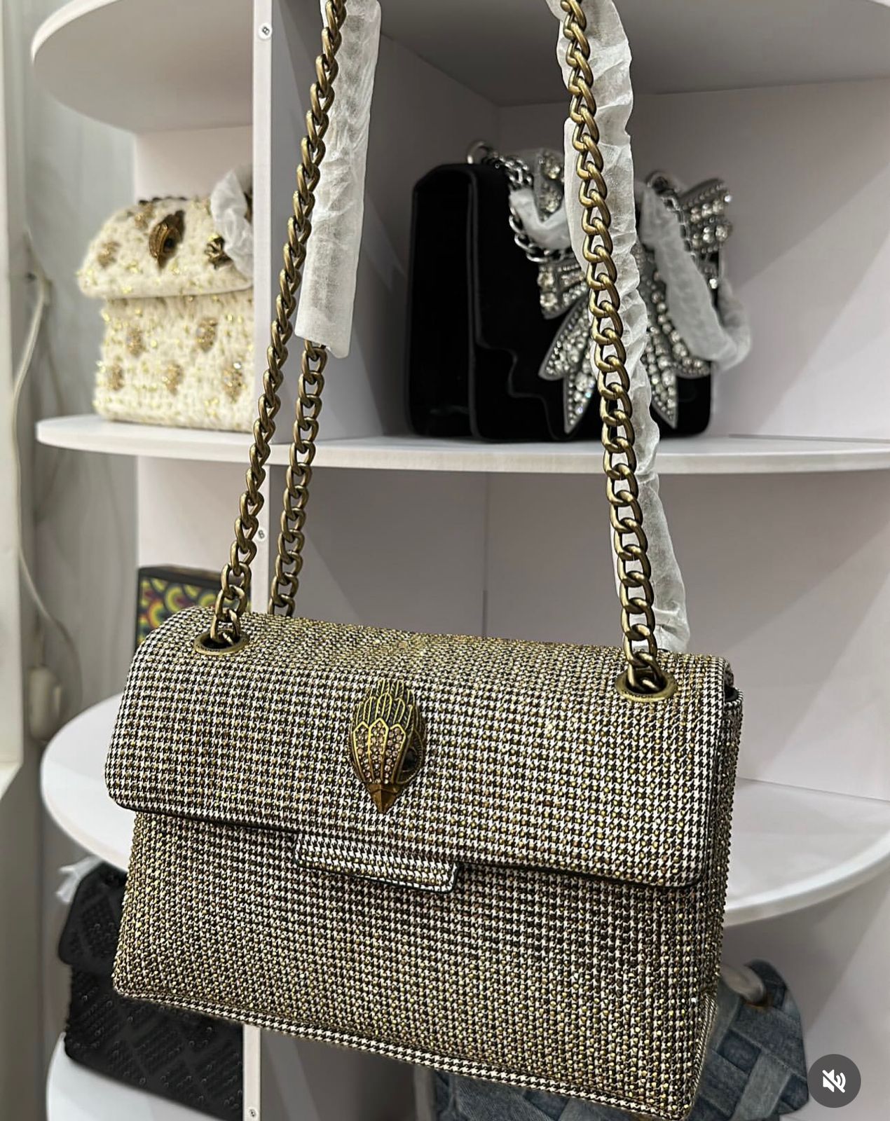 Kurt Geiger Kensington Small Studded Embellished Shoulder Bag