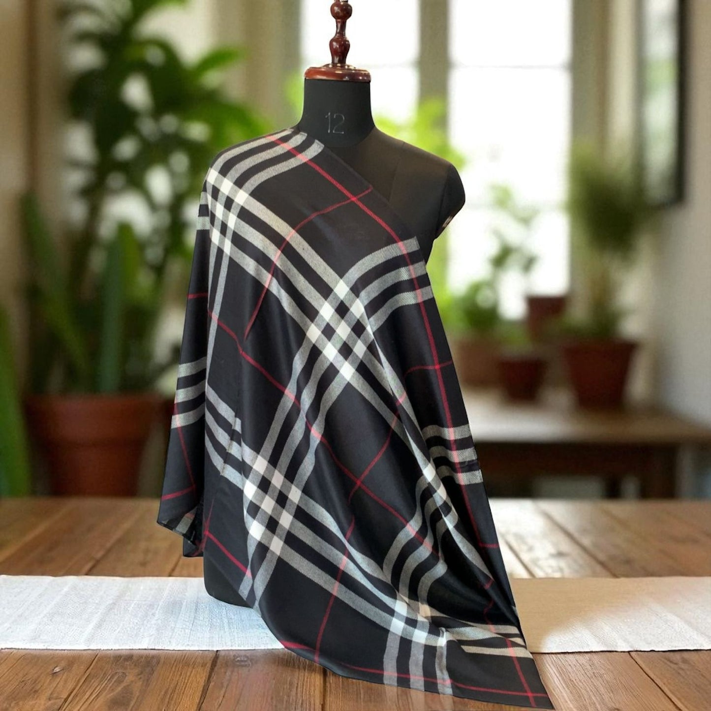 BUR-BE-RRY Signature Colour Semi Cotton Unisex Stole