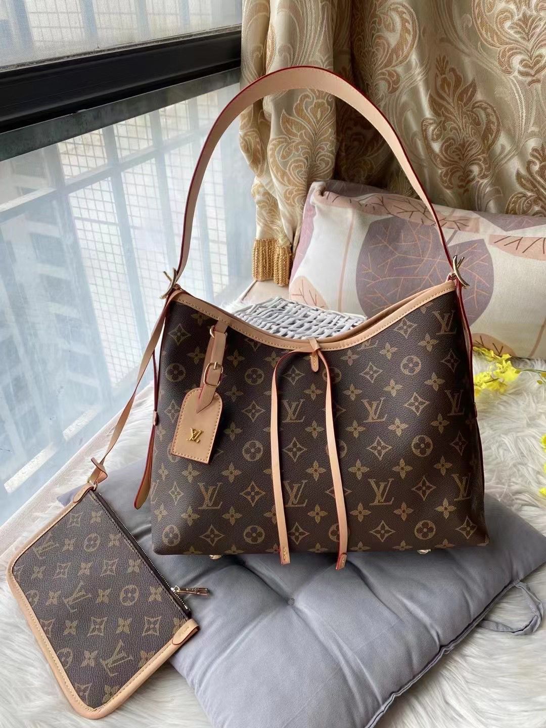 Louis Vuitton Carryall Denim Signature Hobo