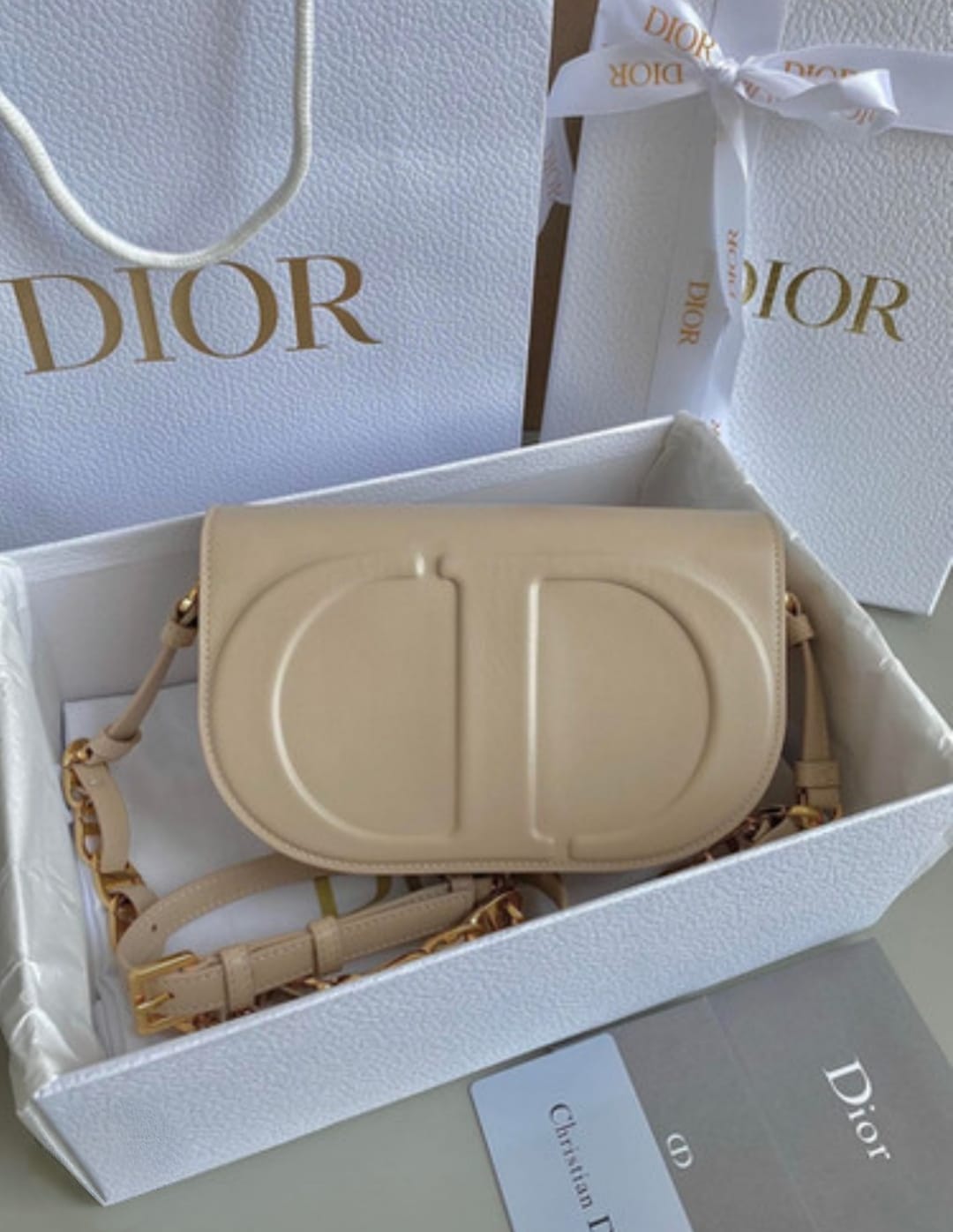 DIOR CD EMBOSSED LOGO JACQUARD AND PLAIN SERIES SLING BAG