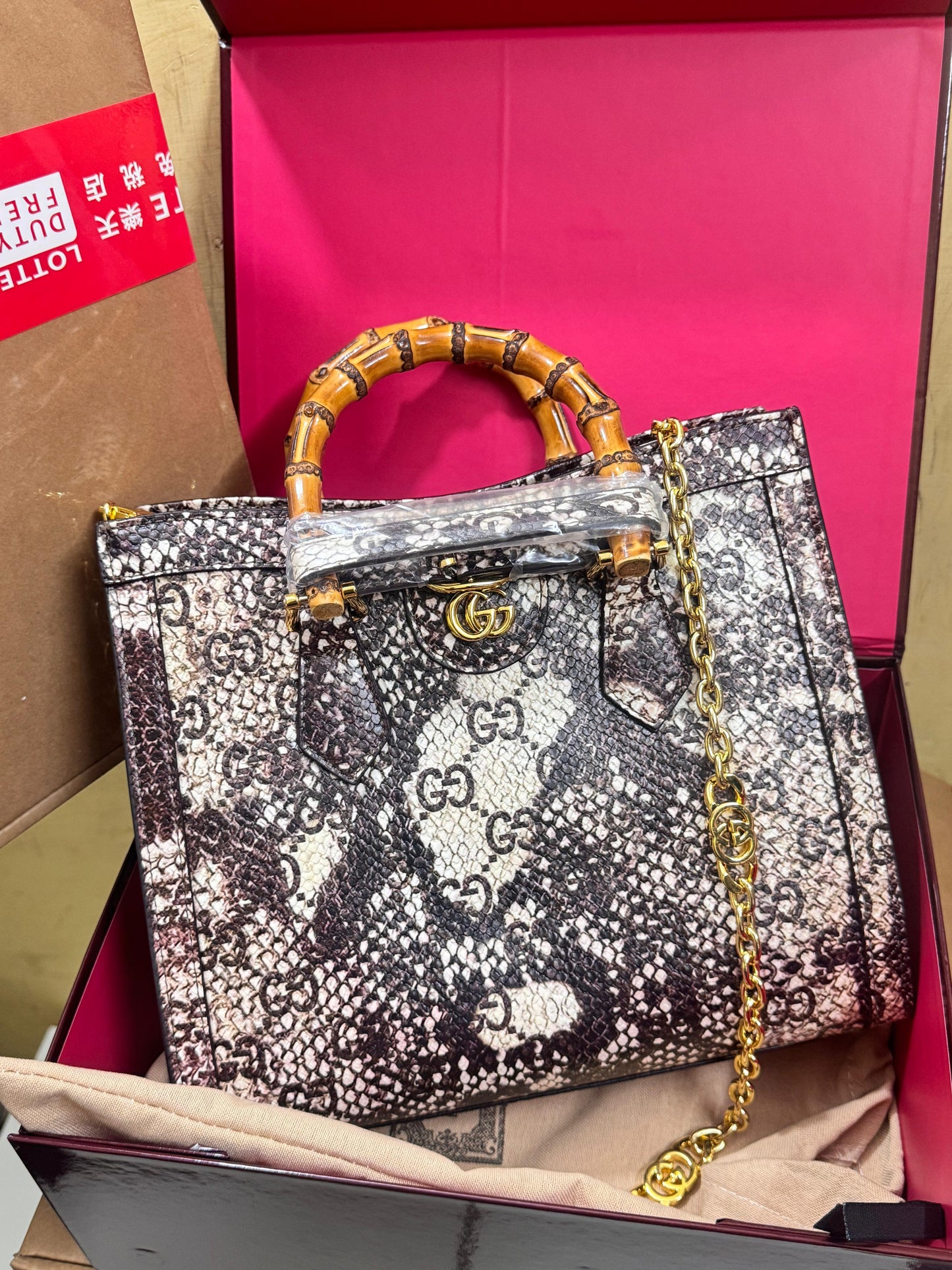 Gucci GG Diana Python Premium Tote Bag