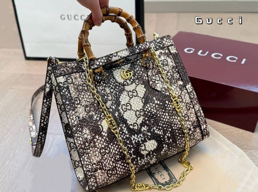 Gucci GG Diana Python Premium Tote Bag