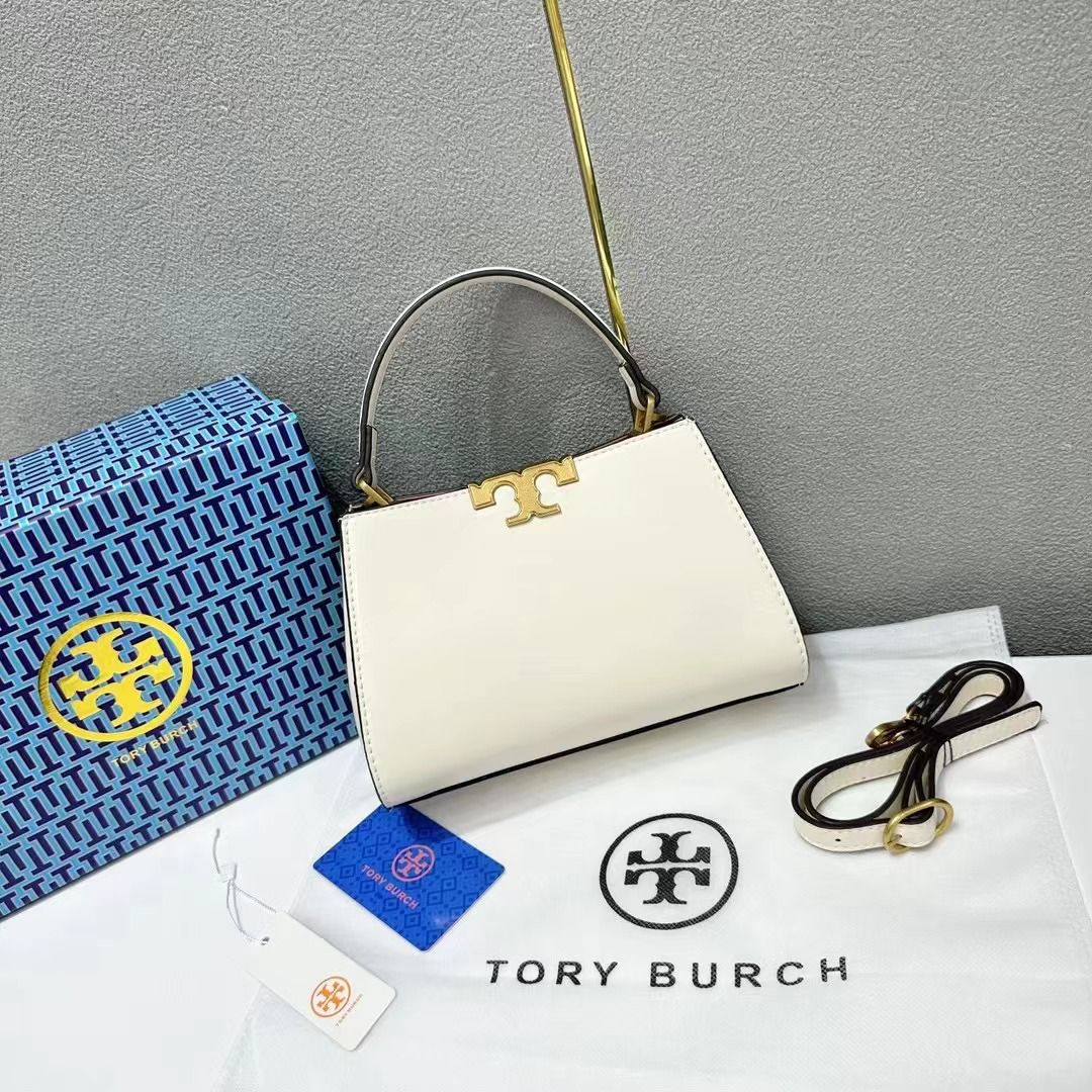 TORY BURCH ELANOR SPAZZOLATO SMALL CANVAS BAG