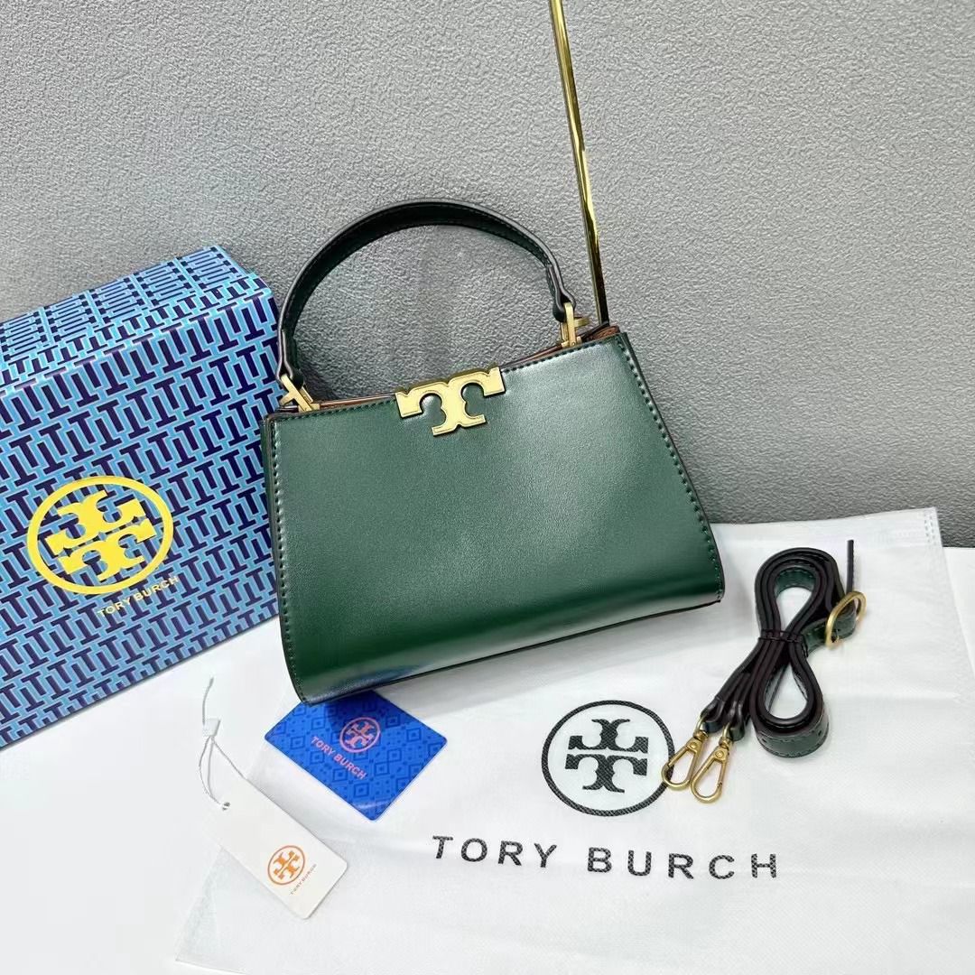 TORY BURCH ELANOR SPAZZOLATO SMALL CANVAS BAG