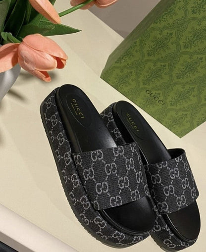 Gucci GG Marmont Platform Slide Sandal
