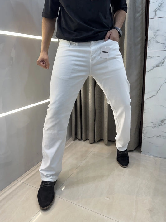 A-MI-RI Inspired White Imported Premium Straight Fit Denim