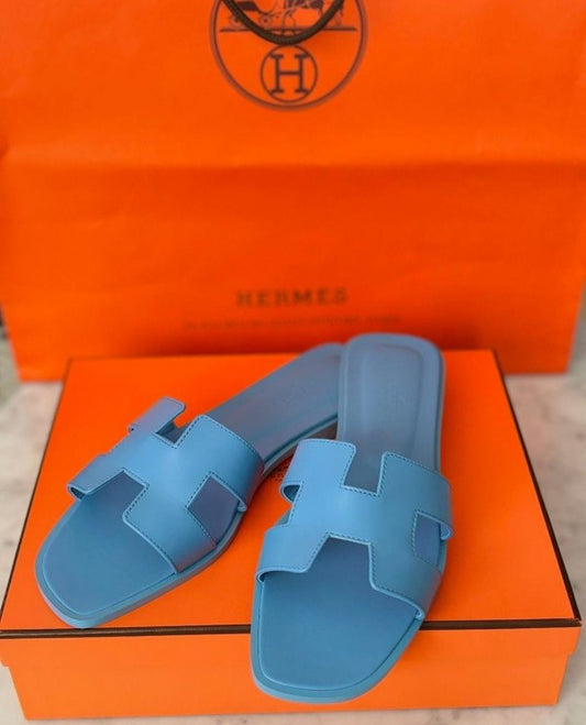 Hermes Paris Oran Flats With  Carry Bag