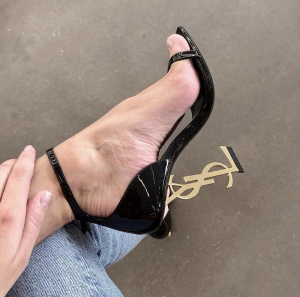 YSL Saint Laurent Opyum Heels- Black Gold