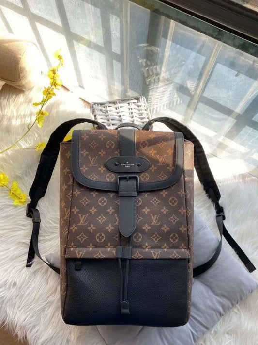 Louis Vuitton Saumur Backpack Monogram Eclipse With Dust Bag Brown - LABLEWHORE.COM