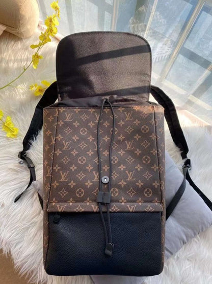 Louis Vuitton Saumur Backpack Monogram Eclipse With Dust Bag Brown - LABLEWHORE.COM