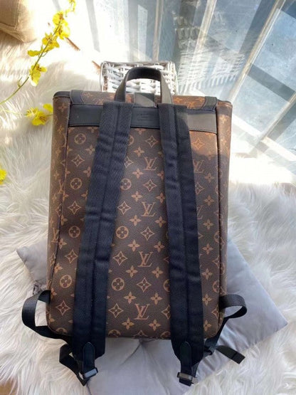 Louis Vuitton Saumur Backpack Monogram Eclipse With Dust Bag Brown - LABLEWHORE.COM