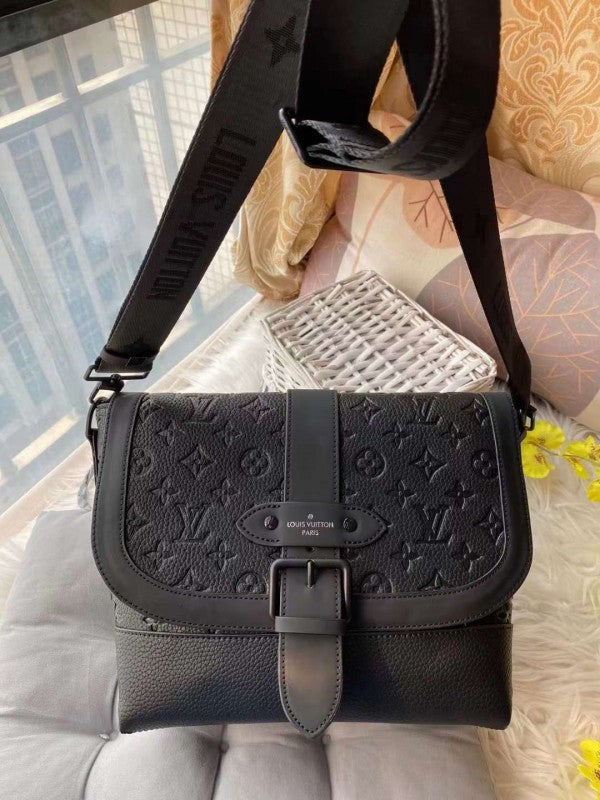 Louis Vuitton LV Saumur Messenger Monogram Eclipse With Dust Bag - LABLEWHORE.COM