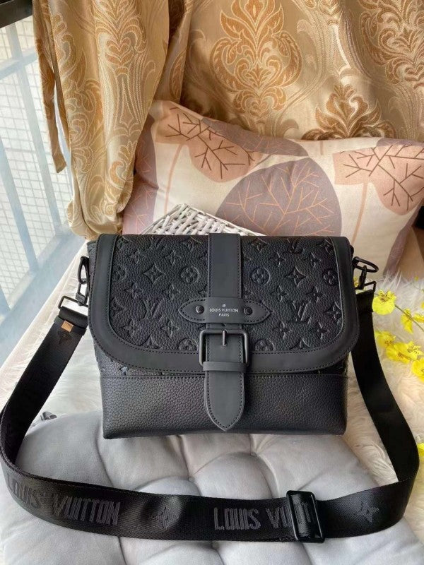 Louis Vuitton LV Saumur Messenger Monogram Eclipse With Dust Bag - LABLEWHORE.COM