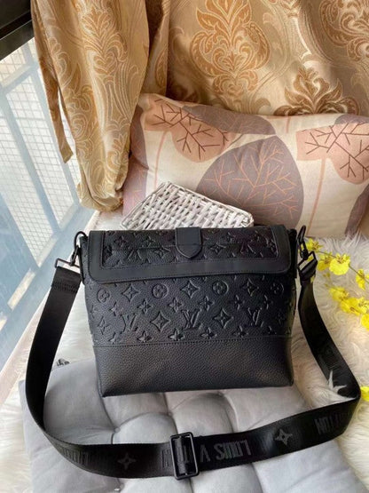 Louis Vuitton LV Saumur Messenger Monogram Eclipse With Dust Bag - LABLEWHORE.COM