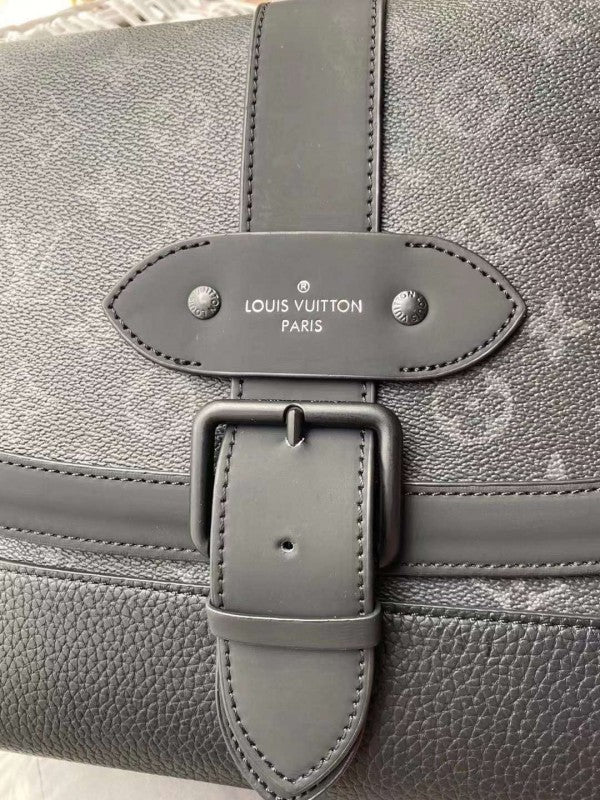 Louis Vuitton LV Saumur Messenger Monogram Eclipse With Dust Bag - LABLEWHORE.COM