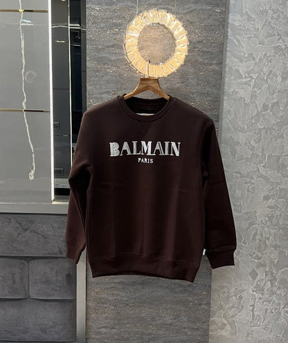 BALMAIN PARIS LOGO PRINT PREMIUM SWEATSHIRT - LABLEWHORE.COM