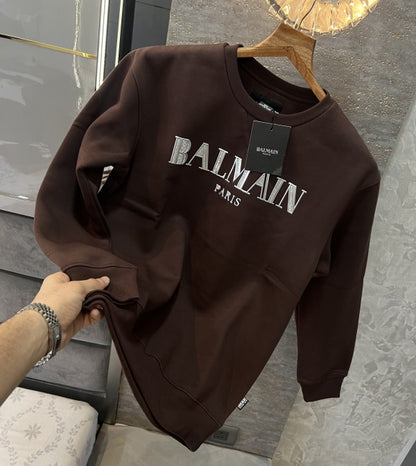 BALMAIN PARIS LOGO PRINT PREMIUM SWEATSHIRT - LABLEWHORE.COM