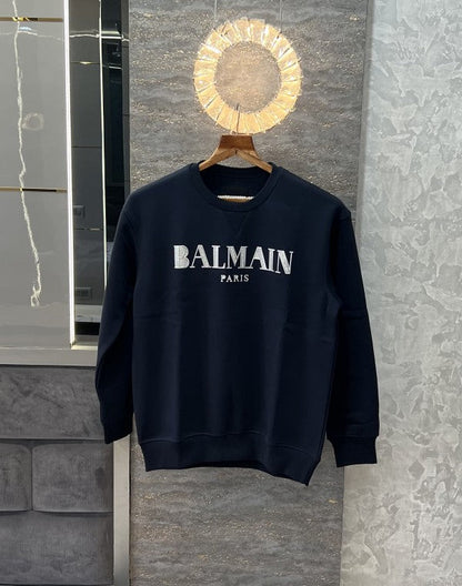 BALMAIN PARIS LOGO PRINT PREMIUM SWEATSHIRT - LABLEWHORE.COM