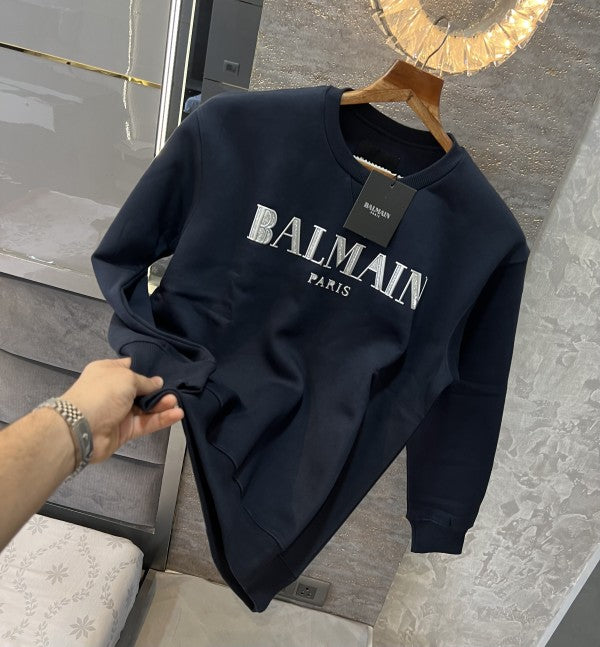 BALMAIN PARIS LOGO PRINT PREMIUM SWEATSHIRT - LABLEWHORE.COM