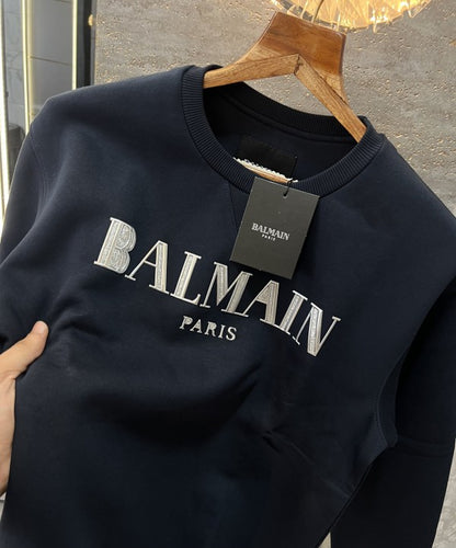 BALMAIN PARIS LOGO PRINT PREMIUM SWEATSHIRT - LABLEWHORE.COM