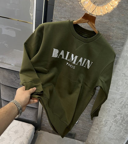 BALMAIN PARIS LOGO PRINT PREMIUM SWEATSHIRT - LABLEWHORE.COM