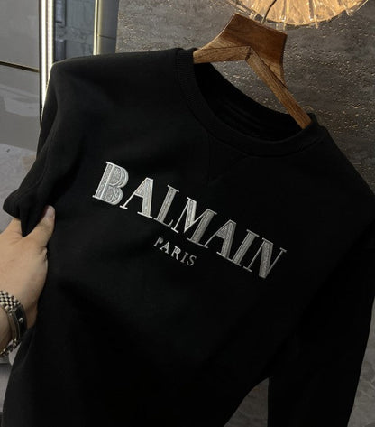 BALMAIN PARIS LOGO PRINT PREMIUM SWEATSHIRT - LABLEWHORE.COM