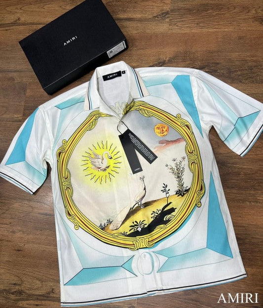 AMIRI WHITE ALL OVER PRINTED PREMIUM SHIRT - LABLEWHORE.COM