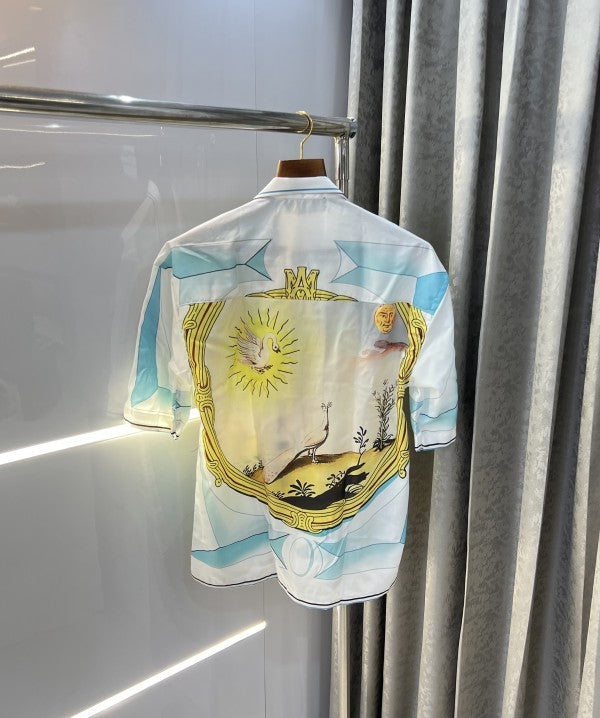 AMIRI WHITE ALL OVER PRINTED PREMIUM SHIRT - LABLEWHORE.COM