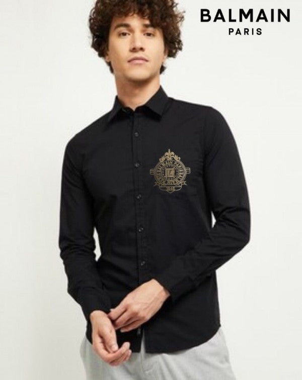 Balmain Paris 2 Embroidery Logo Premium Shirt