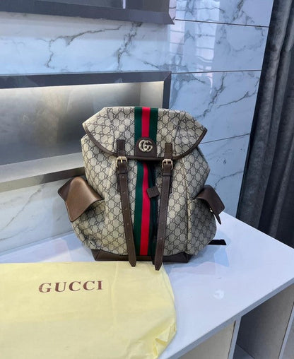 Gucci Beige Ophedia GG Monogram Premium Unisex Backpack