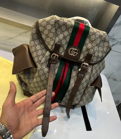 Gucci Beige Ophedia GG Monogram Premium Unisex Backpack