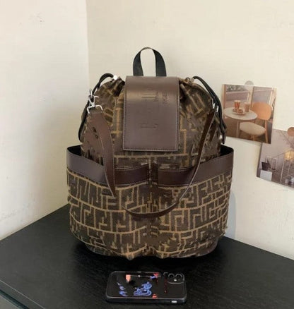Fendi Brown Monogram Premium Unisex Backpack With Dust Bag And Bill
