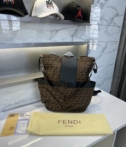 Fendi Brown Monogram Premium Unisex Backpack With Dust Bag And Bill