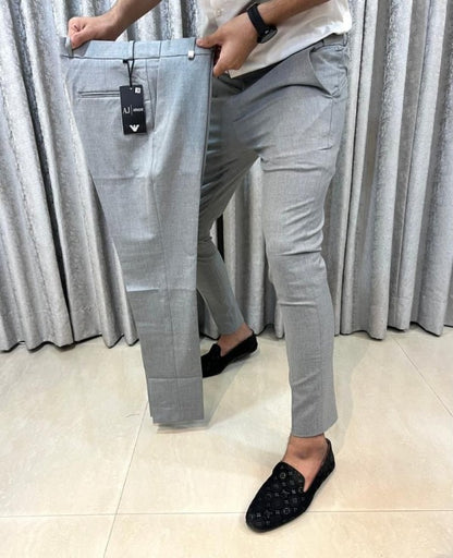 Armani Belt Stretch Grey Imported Premium Trouser