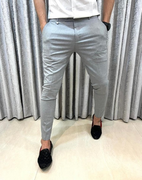 Armani Belt Stretch Grey Imported Premium Trouser