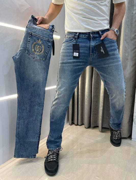 Dolce & Gabbana Pocket Embroidery Logo Imported Denim Jeans