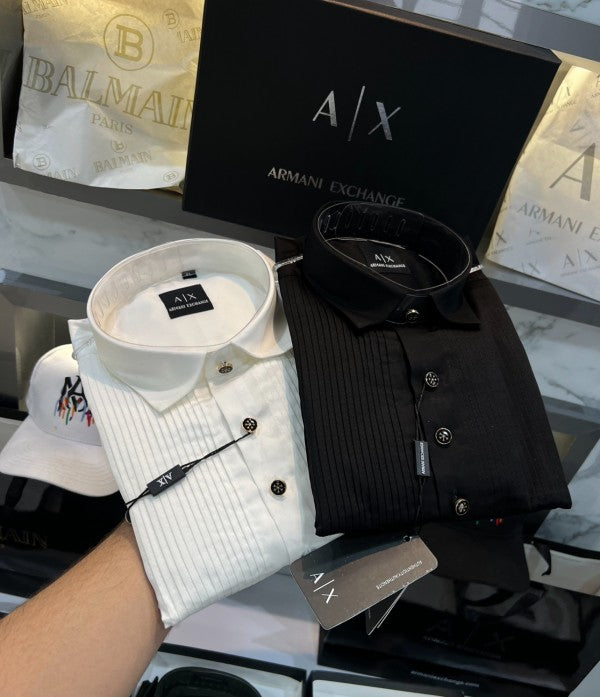 Armani Exchange Taxido Design Shirt With Premium Box Packing