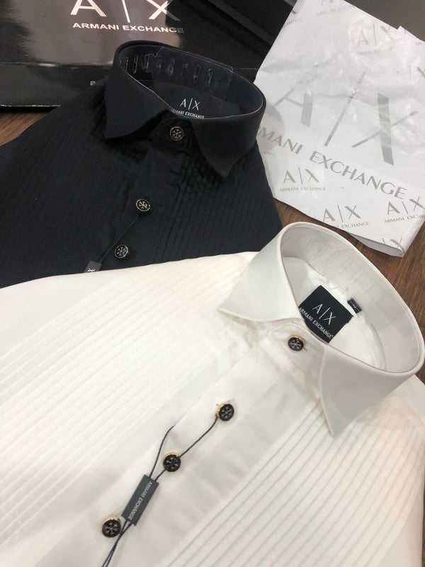 Armani Exchange Taxido Design Shirt With Premium Box Packing