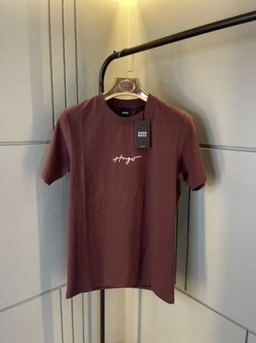 Hugo boss premium imported round neck t shirt wine