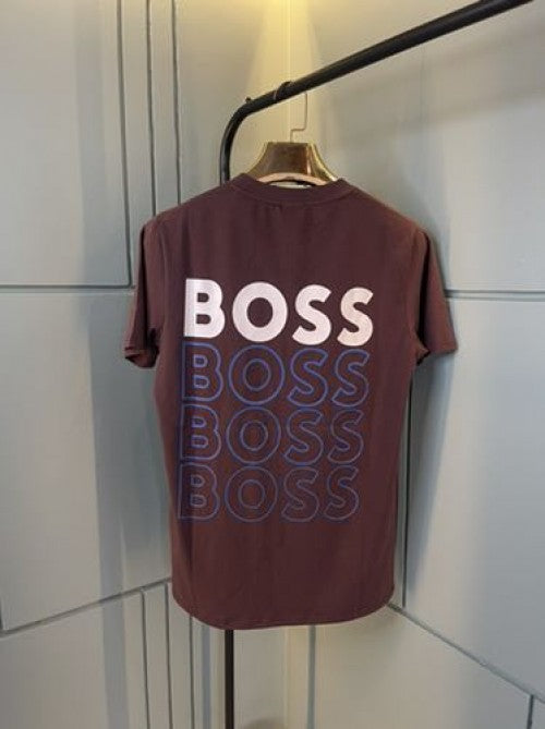 Hugo boss premium imported round neck t shirt wine