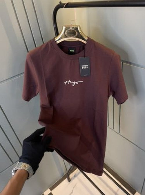 Hugo boss premium imported round neck t shirt wine