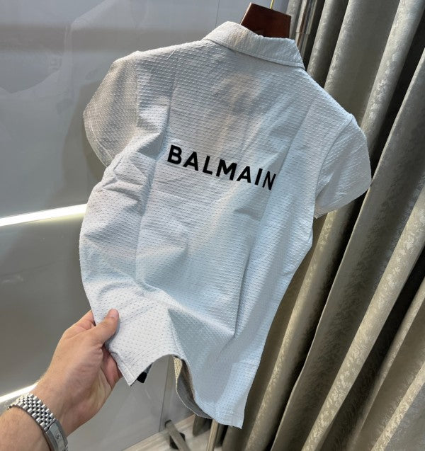 Balmain Paris Steel Logo Designer Imported Polo T-Shirt