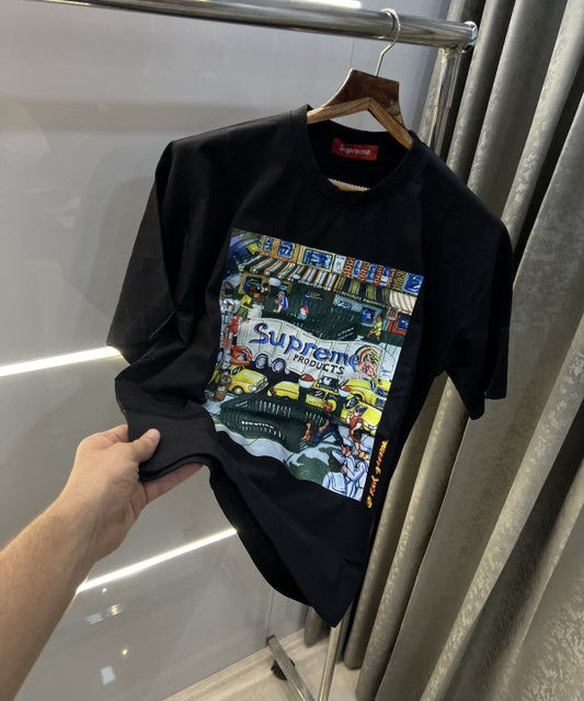 Supreme Logo Print Imported Oversized T-Shirt