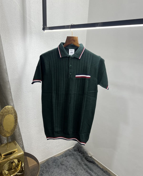 Zara Knitted Premium Classic Polo T-Shirt